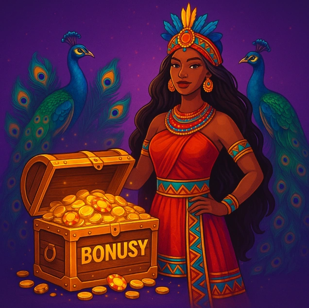 Illustration d’un coffre au trésor rempli de pièces et jetons représentant les bonus offerts par PinUp Casino Congo